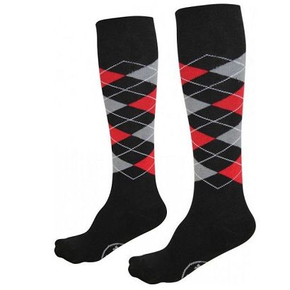 Riding Socks -Y Diamond -Y Black-red-grey  / 3003