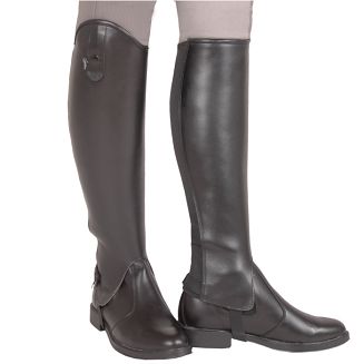 CAVALLINO Czapsy oficerkowe skórzane z elastyczną wstawką / 0452  czarne