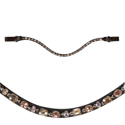 Naczółek do ogłowia HKM Candy, brązowy / 15052