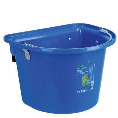Plastic Feed Manger KERBL with Hanging Bracket and Hooks – Blue 12 l / 3280