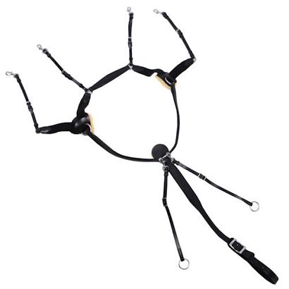 Napierśnik skokowy pięciopunktowy DAW-MAG  z wytokiem ,skórzano-elastyczny,   / 13051 