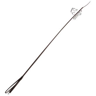 PRZYBYLSKI Bat ujeżdżeniowy skórzany z plecioną rączką i metalowym okuciem / B07  45 kolor brązowy