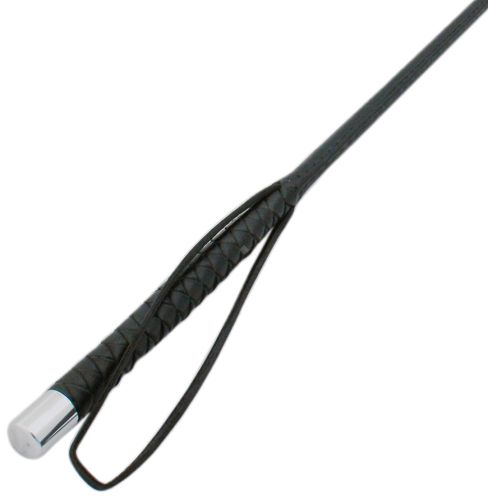 PRZYBYLSKI Bat ujeżdżeniowy skórzany z plecioną rączką i metalowym okuciem / B07  18 kolor czarny