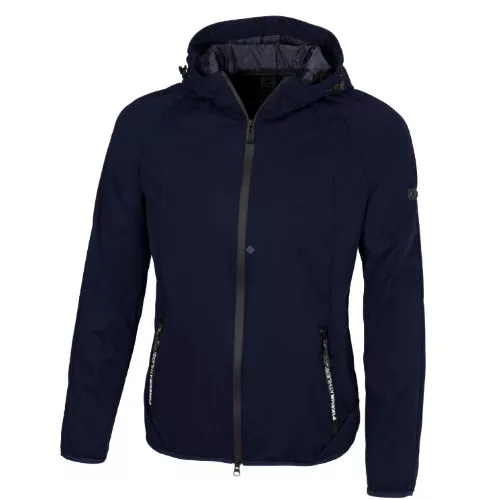 Kurtka jeździecka, męska PIKEUR Oskar, z kapturem, softshellowa Athleisure Wiosna - Lato 2022 - kolor granatowy night sky