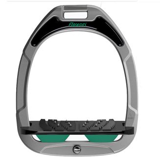 Strzemiona FLEX-ON Green Composite / Inclinet Ultra Grip - czarna skośna wkładka z bieżnikiem z kolcami / kolor ramki Grey - szary / elastomery Irish Green - inrlandzka zieleń