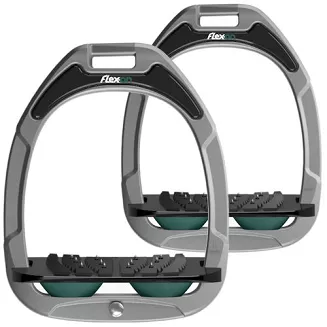 FLEX-ON Strzemiona kompozytowe - inclinet ULTRA GRIP - silver grey - czarna wkładka,  ciemnozielony elastomer
