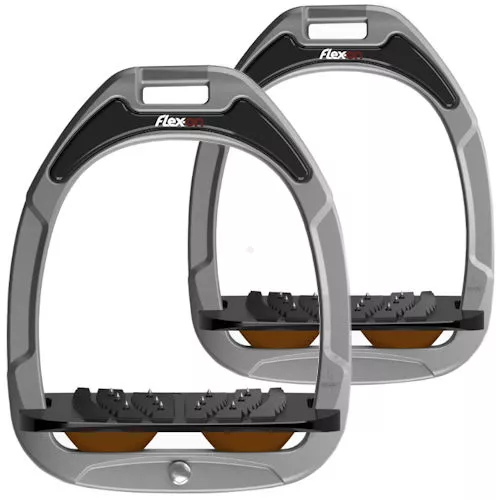 FLEX-ON Strzemiona kompozytowe - inclinet ULTRA GRIP - silver grey - czarna wkładka, brązowy elastomer