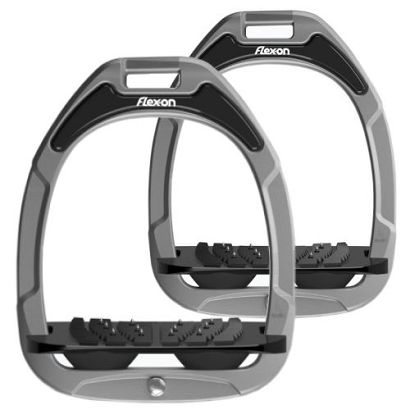FLEX-ON Green Composite stirrups - inclinet ULTRA grip silver grey
