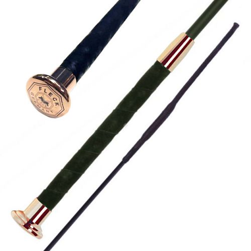 Dressage Whip FLECK Silk Touch Premium, Black–Rose Gold / 03729