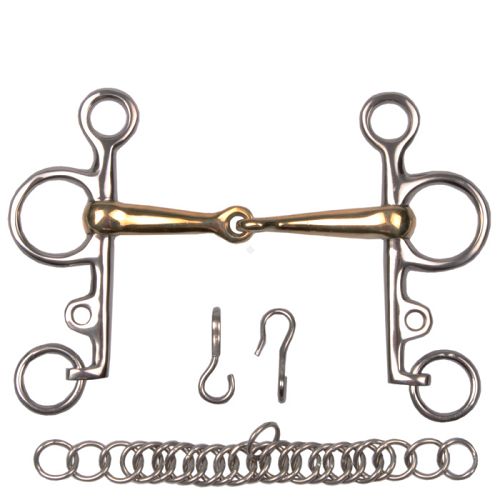 Pelham STALLION NY  pełny,  z łańcuszkiem, argentan / 15348