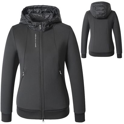 Bluza jeździecka z kapturem COVALLIERO – Hoodie Jacket, rozpinana Black