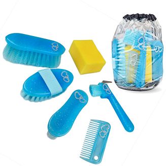 Zestaw szczotek do czyszczenia konia SWEETY - kolor niebieski