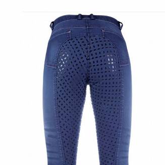 HKM Bryczesy damskie SUMMER Denim Easy Jeans z pełnym silikonowym lejem  / 1105
