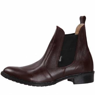 CAVALLINO Sztyblety skórzane damskie - krótkie wsuwane buty do jazdy konnej  (rozmiary od 32 do 42) / 0415701  kolor brązowy