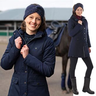 Kurtka jeździecka zimowa QHP Linde, granatowa / 8486 - 7