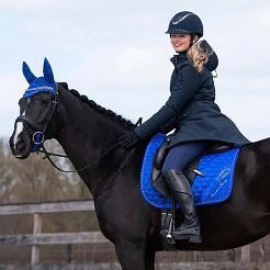 Kurtka jeździecka zimowa QHP Linde, granatowa / 8486