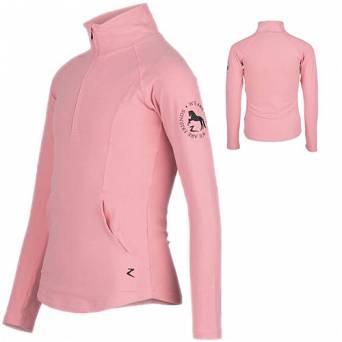 Bluza funkcyjna młodzieżowa HORZE Chelsea z długim rękawem , Zima 2021 / 33514 kolor pudrowy róż - SPI - Sea Pink