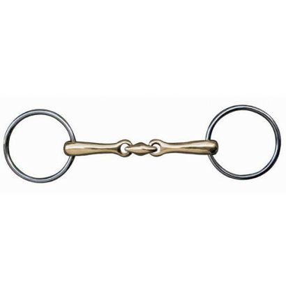 Wędzidło zwykłe pełne HKM  z łącznikiem - argentan 16mm / 9874