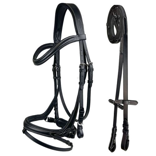Anatomical leather Bridle HORESNJOY black