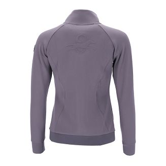 Taliowany krój, wysoka stójka i raglanowe rękawy nadają bluzie sportowego, kobiecego charakteru