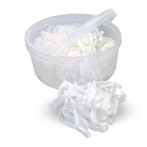  Gumki silikonowe do grzywy, pudełko  500sztuk / 2436 Kolor biały.