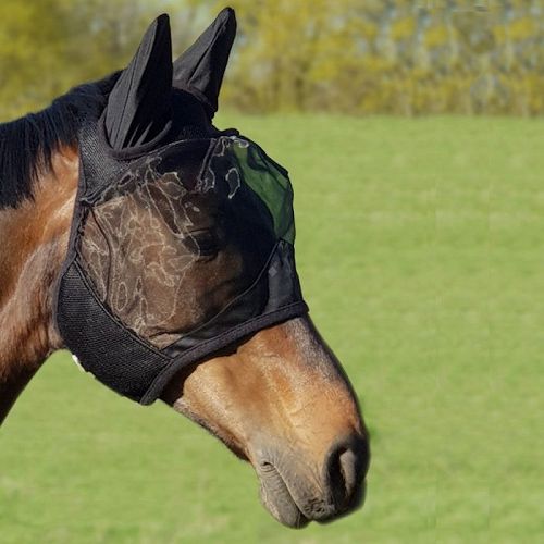 Ochraniacz przed muchami na głowę i uszy konia.