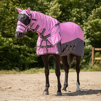Fly Sheet with Neck Cover and Mask QHP  Cheery Pink / 6402 - 10