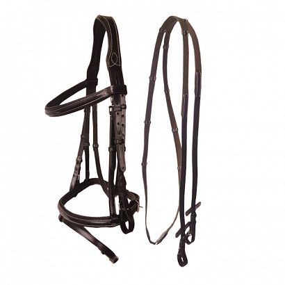 Anatomical bridle, padded, with flash noseband, brown