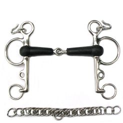 Rubber jointed pelham STALLION-L  long cheeks / 15341 