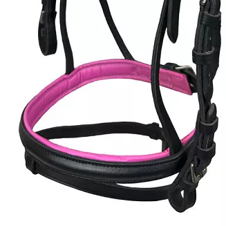 Leather bridle for pony  Abigail Y Black and Pink - 3