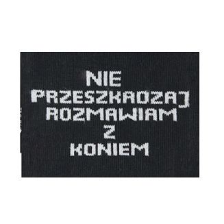 Equestrian Knee-High Socks – Bonmot “Nie przeszkadzaj, rozmawiam z koniem”, black / SPDH01 - 2