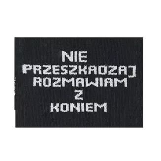 Equestrian Knee-High Socks – Bonmot “Nie przeszkadzaj, rozmawiam z koniem”, black / SPDH01 - 2