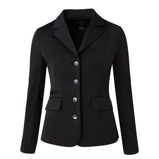 Frak zapinany na 4 metalowe, gładkie guziki w srebrnym kolorze.