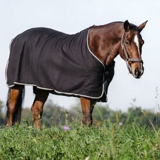 Derka polarowa dla konia Riding World bez zpięć pod brzuchem, czarna / 400636 - 2