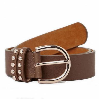 PU Leather Belt HORZE with Rose Gold Details