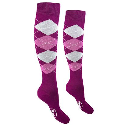Riding Socks -Y Diamond  purple-pink-grey/ 3003