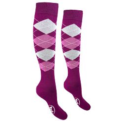 Riding Socks -Y Diamond  purple-pink-grey/ 3003