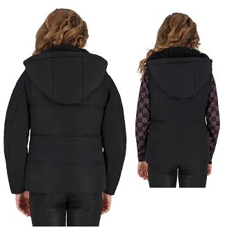Junior winter riding jacket QHP Rayah with detachable sleeves black / 8825 - 2
