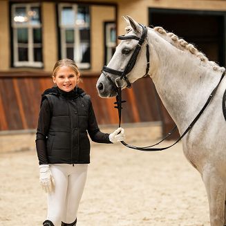 Junior winter riding jacket QHP Rayah with detachable sleeves black / 8825 - 3