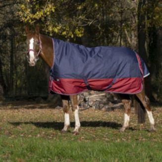 Derka padokowa przeciwdeszczowa EQUI-THEME TYREX 1200D z kołnierzem / 400931 - navy / burgund