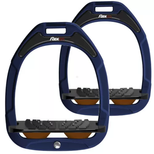 FLEX-ON Strzemiona kompozytowe - inclinet ULTRA GRIP - blue navy granatowa ramka - czarna wkładka - brązowy elastomer