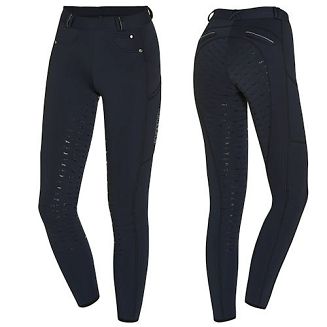 Bryczesy - leginsy damskie, ocieplane SCHOCKEMÖHLE z pełnym silikonowym lejem / 2171-00035 kolor granatowy - true navy.