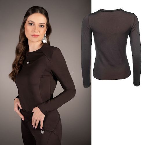 Women's Long-Sleeve Functional Shirt LAURIA GARRELLI Arezzo Dark Brown / 15382