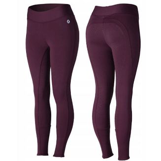 HORZE Bryczesy - leginsy ocieplane ACTIVE damskie z pełnym silikonowym lejem - kolor fioletowy
