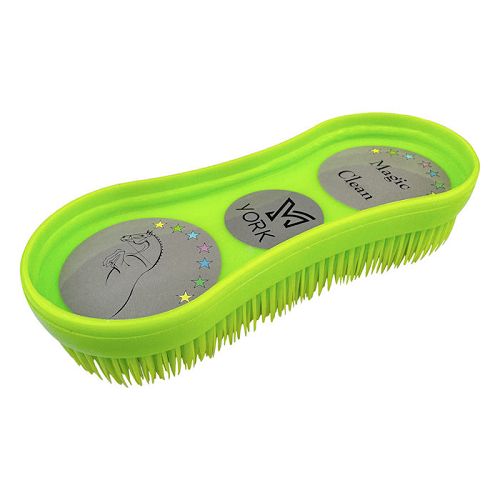 Plastic curry comb – Y Magic Clean horse grooming brush, Lime / 2450
