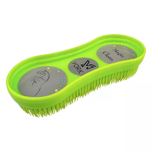 Plastic curry comb – Y Magic Clean horse grooming brush, Lime / 2450