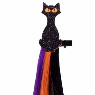 Spinka ze sztucznymi włosami QHP Halloween - kot - cat