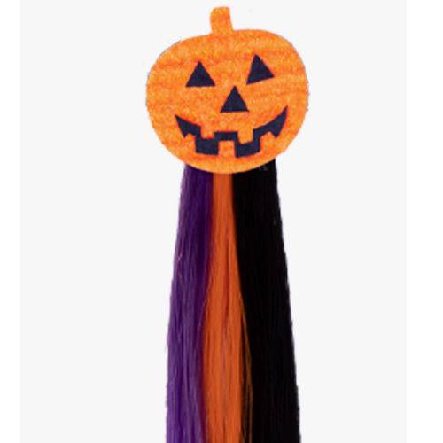 Spinka ze sztucznymi włosami QHP Halloween - dynia - pumpkin