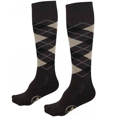 Riding Socks -Y Diamond brown-black-beige / 3003