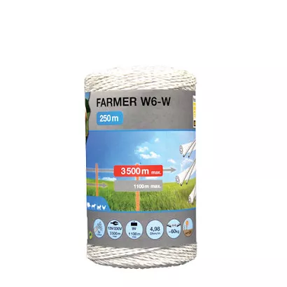 Plecionka do ogrodzenia elektrycznego HORIZONT ROLOS Farmer W6-W - 250m x 2,5mm / 15282